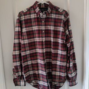 Polo Red Green Pattern Shirt Mens Sz S